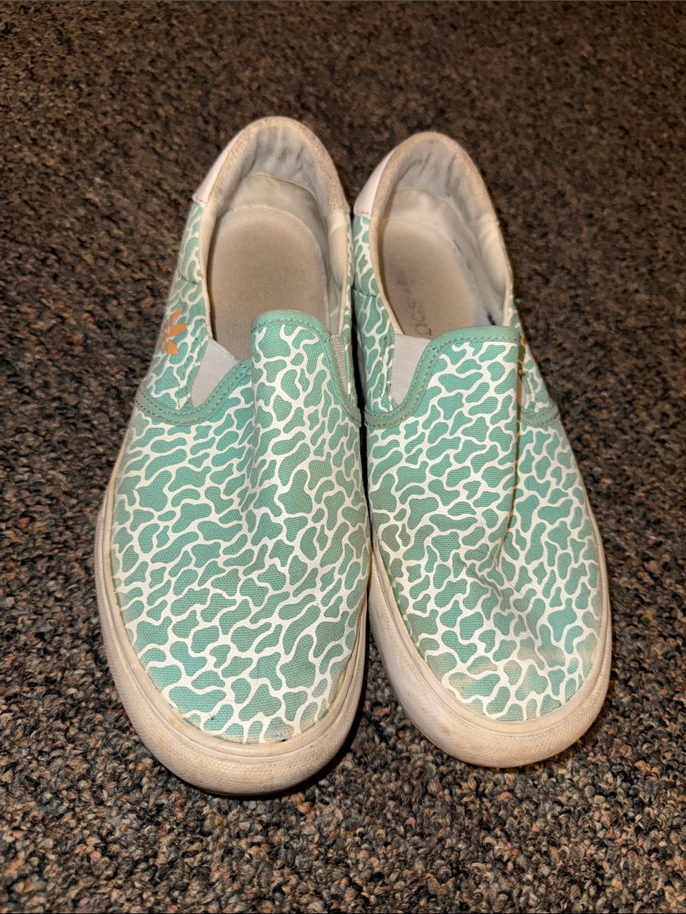 adidas Slip-On Sneakers Teal White Pattern
